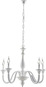 Żyrandol Lucca Shabby White Wooden 5 Lights 116 Ø62 BL271-5-BCO