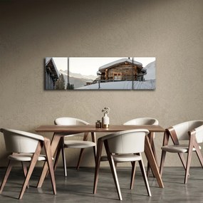 Obraz - chata górska w śniegu (170x50 cm)