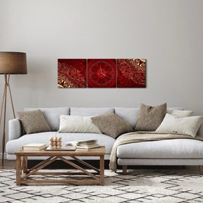 Obraz - Złote mandale (z zegarem) (90x30 cm)