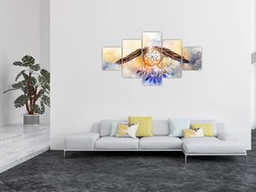 Obraz - Łapacz snów z piórami (125x70 cm)