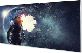 Szklany Panel Cybernetyczna Postać i Mechanizmy