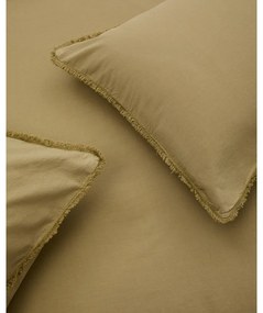 Żółtozielona pościel dwuosobowa z perkalu bawełnianego 240x220 cm Sifinia – Kave Home