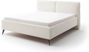 Beżowe tapicerowane łóżko dwuosobowe ze schowkiem i stelażem 180x200 cm Matera – Meise Möbel