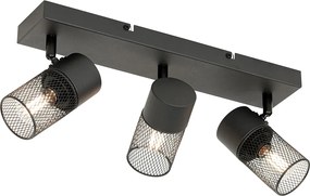 Industrialny reflektor sufitowy czarny 3-punktowy regulowany - Jim