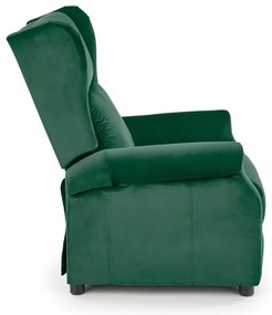 Fotel AGUSTIN 2 VELVET ciemno zielony rozkładany HALMAR