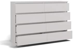 Komoda 8 szuflad, duża, bez uchwytów Malwa M8/140 BIAŁY