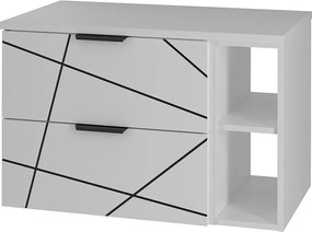 Zestaw Łazienkowy 80cm Szafka z Blatem Regał Biały Mat Wood