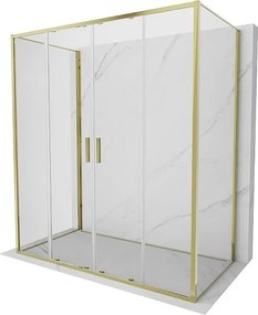 Mexen Exo-3S kabina prysznicowa 3-ścienna rozsuwana 170 x 80 cm, transparent, złota - 8152-170-080-50-00-3S