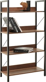 Regał na książki – 73 cm x 136 cm x 35 cm – Orzech – Płyta wiórowa z powłoką melaminową