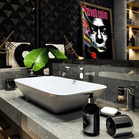 Umywalka ceramiczna nablatowa prostokątna biała 70 x 39 cm SHALL