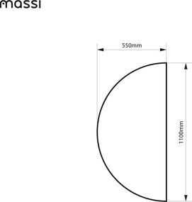 Lustro półokrągłe z podświetleniem MOON Half LED | Różne rozmiary | Różne kolory : Kolor tafli szkła - Srebrny, Rozmiar - 110 x 55 cm