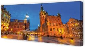 Fotoobraz na płótnie Gdańska Starówka w Nocnej Odsłonie