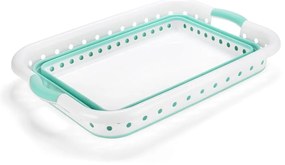 Biało-turkusowy składany kosz na pranie Addis Collapsible Laundry Basket