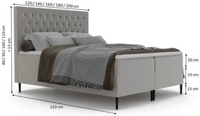 Łóżko kontynentalne ANNA - 200x200
