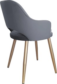 Krzesło Milano tkanina Welur noga metalowa : Kolor nogi - Złota stożek, Kolor tkaniny - VELVET - BL14, Typ siedziska - Siedzisko stałe