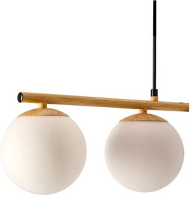 Biało-naturalna lampa wisząca ze szklanym kloszem Carrine – Candellux Lighting
