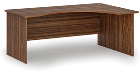 Ergonomiczne biurko PRIMO WOOD, 180x120 cm, prawe, orzech