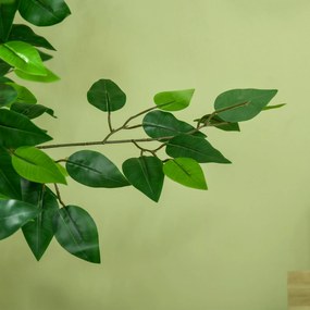 HOMCOM Sztuczny Ficus w Doniczce, Naturalny Wygląd, 150 cm Wysokości, Zielony