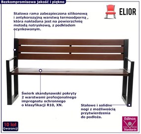 Stalowa ławka parkowa z oparciem - Tremis 4V