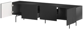 Szafka RTV Malmi 200 cm - czarny mat / czarne nóżki