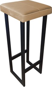 Hoker ALEX krzesło barowe tkanina Welur podstawa metalowa : Kolor Stelaża - Czarny , Kolor tkaniny - VELVET - MG06, Wysokość - 90 cm