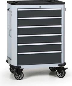 Wózek warsztatowy mobilny na narzędzia G2, 6 szuflad, grafitowy