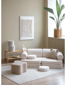 Kremowa sofa dla dzieci z materiału bouclé 132 cm Settee – Wigiwama