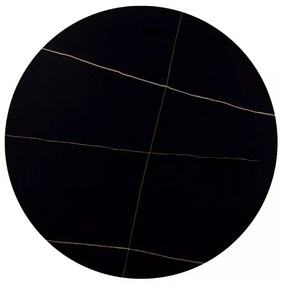 Okrągły stół jadalniany RION 90 cm z blatem ceramicznym, czarny marmur