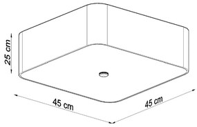 Biała lampa sufitowa z tekstylno-szklanym kloszem 45x45 cm Kortez – Nice Lamps