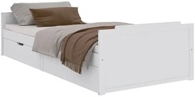 Białe Sosnowe Pojedyncze Łóżko Z Szufladami 90X200 G5-D31