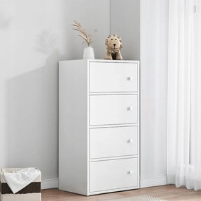 Biała komoda w stylu skandynawskim - 102x40x30 cm, minimalistyczny drewniany design