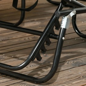 Outsunny Zestaw 2 składanych leżaków ogrodowych z 5-stopniową regulacją oparcia i daszkiem przeciwsłonecznym, w kolorze ciemnoszarym | Aosom PL