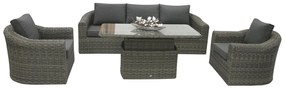 Rattanowy zestaw modułowy BORNEO LUXURY dla 5 osób (szary)