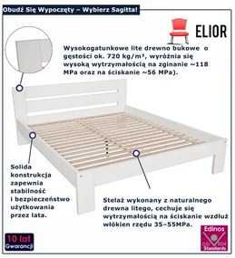 Łóżko podwójne w kolorze białym 160x200 D0-R95