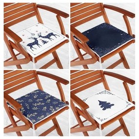 Poduszki na krzesła ze świątecznym motywem zestaw 4 szt. 40x40 cm Blue Christmas – Mila Home