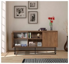 Niska komoda w dekorze orzecha 140x72 cm Rodez – Kalune Design