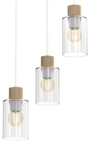 Lampa wisząca MADERA 3xE27, potrójna, na kole 3 klosze