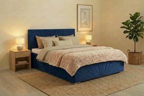 Łóżko OLEG 120x200 cm Granatowy Bez materaca