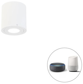 Inteligentny reflektor łazienkowy biały okrągły IP44 z Wi-Fi GU10 - Capa Nowoczesny Oswietlenie wewnetrzne