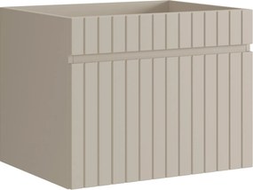 Wisząca szafka podumywalkowa prążkowana beżowa - 60 cm - SATARA