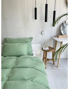Zielona pościel jednoosobowa muślinowa 140x200 cm Plain Muslin – Butter Kings