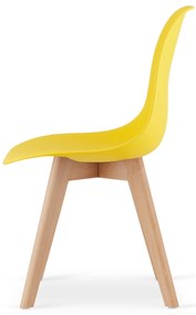 Żółte krzesło KITO z bukowymi nogami