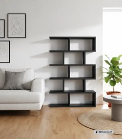 Minimalistyczny Regał Czarny Otwarty Stojący Lub Wiszący F8-P06