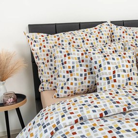 Kvalitex Pościel krepa Mozaika, 240 x 200 cm, 2x70 x 90 cm, 240 x 200 cm, 2 szt. 70 x 90 cm