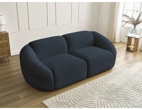 Ciemnoniebieska sofa z materiału bouclé 230 cm Tina – Bobochic Paris