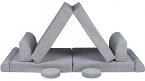 Slimcord sztruksowa sofa dziecięca, szara - meowbaby®