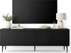 Czterodrzwiowa czarna szafka z lamelami K5-K30