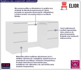 Minimalistyczne biurko białe - Bilbao