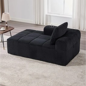 Wygodna sofa rozkładana - 158 x 93 x 61 cm - nie wymaga montażu - z poduszkami oparcia i kieszenią - aksamitna - czarna