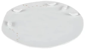 Biały porcelanowy talerz z elementami 3D PTAKI, średni